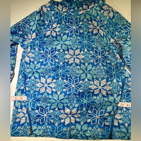 TALBOT Fleece Hoodie, Long Sleeve, Blue/Turquoise Size L - Picture 12 of 13